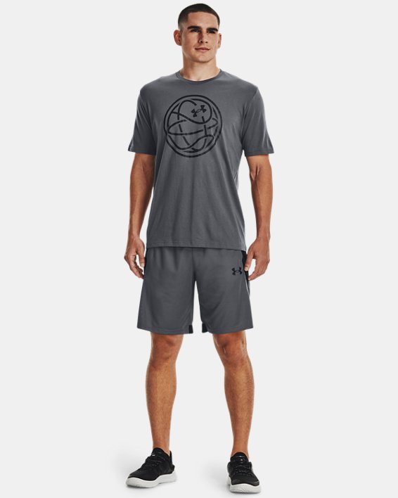 Men's UA Hoops Logo T-Shirt, Gray, pdpMainDesktop image number 2
